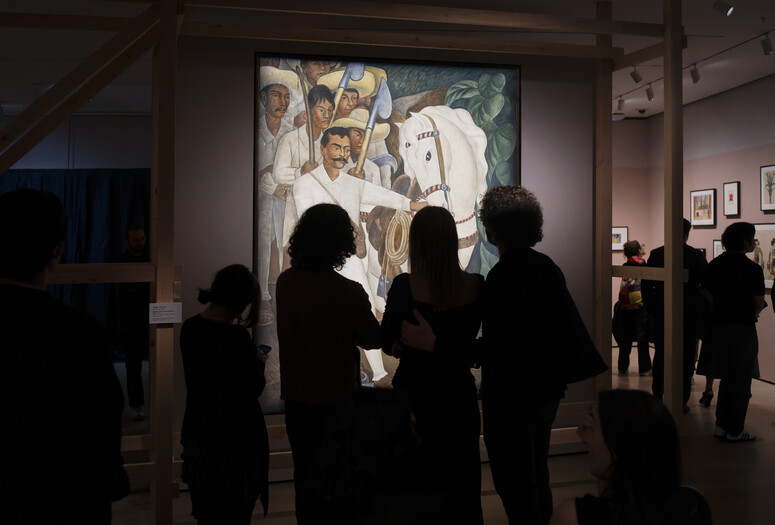 Diego Rivera. Agrarian Leader Zapata. 1931. Fresco on reinforced cement in galvanized-steel framework. Abby Aldrich Rockefeller Fund. © 2026 Banco de México Diego Rivera Frida Kahlo Museums Trust, Mexico, D.F./Artists Rights Society (ARS), New York. Photo: Alycia Kravitz