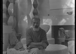 Constantin Brancusi. Self-portrait in the studio with Endless Columns I–IV, Fish (1930), Leda (1926). c. 1934. Glass negative. Centre Pompidou, Paris, Musée national d’art moderne-Centre de création industrielle, Constantin Brancusi Bequest, 1957. Digital image © CNAC/MNAM, Dist. RMN-Grand Palais/Art Resource, NY. © Succession Brancusi – All rights reserved (ADAGP)