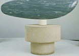 Constantin Brancusi. Fish. Paris 1930. Blue-gray marble on a three-part pedestal of one marble and two limestone cylinders. The Museum of Modern Art, New York. Acquired through the Lillie P. Bliss Bequest (by exchange). © Succession Brancusi - All rights reserved (ARS) 2018 Image description: A large elongated oval of blue-gray marble perches atop a small white marble cylinder. This sits atop a stack of two larger beige cylinders made of limestone.