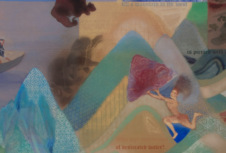 Image: Nilima Sheikh. Son et Lumière (detail). 2006/10. Casein tempera on canvas. Collection: Kiran Nadar Museum of Art