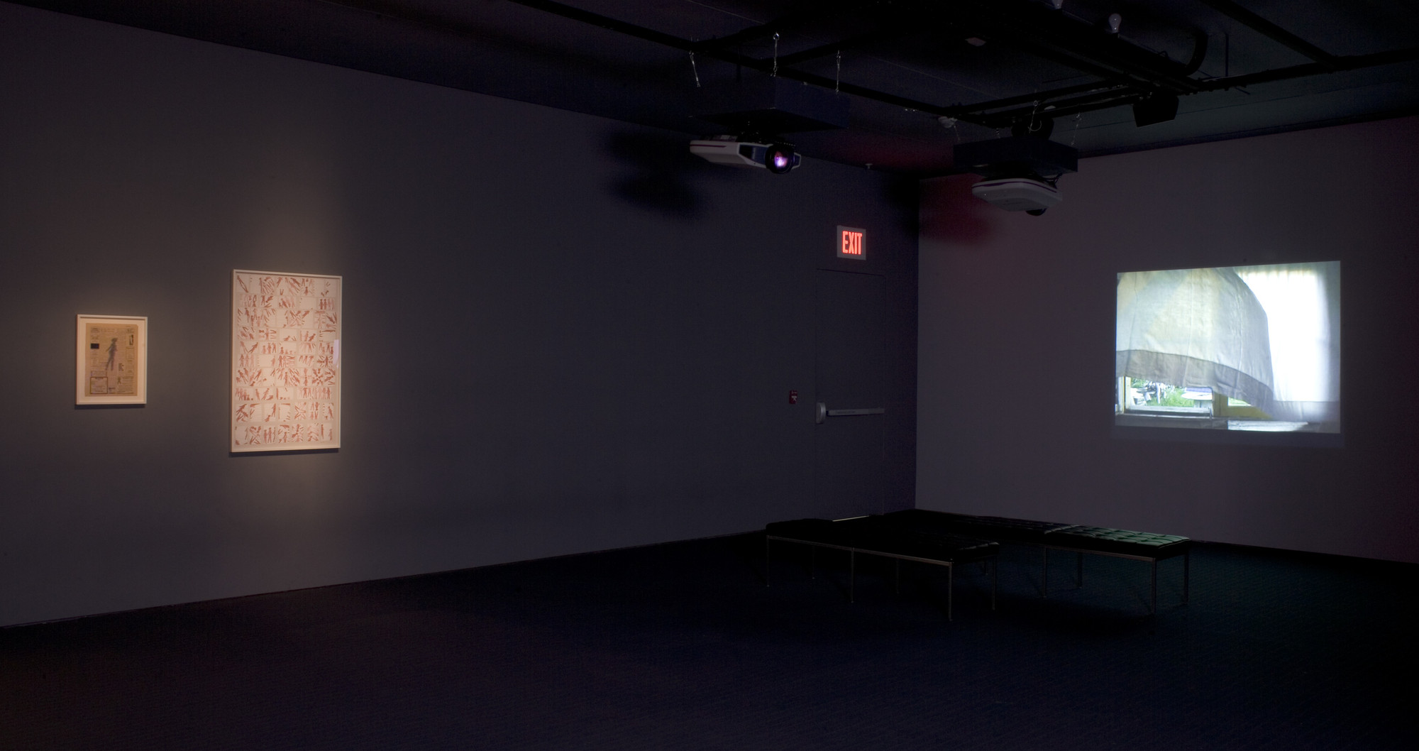 Installation view of the exhibition "Stillness Michael Snow/Sam Taylor