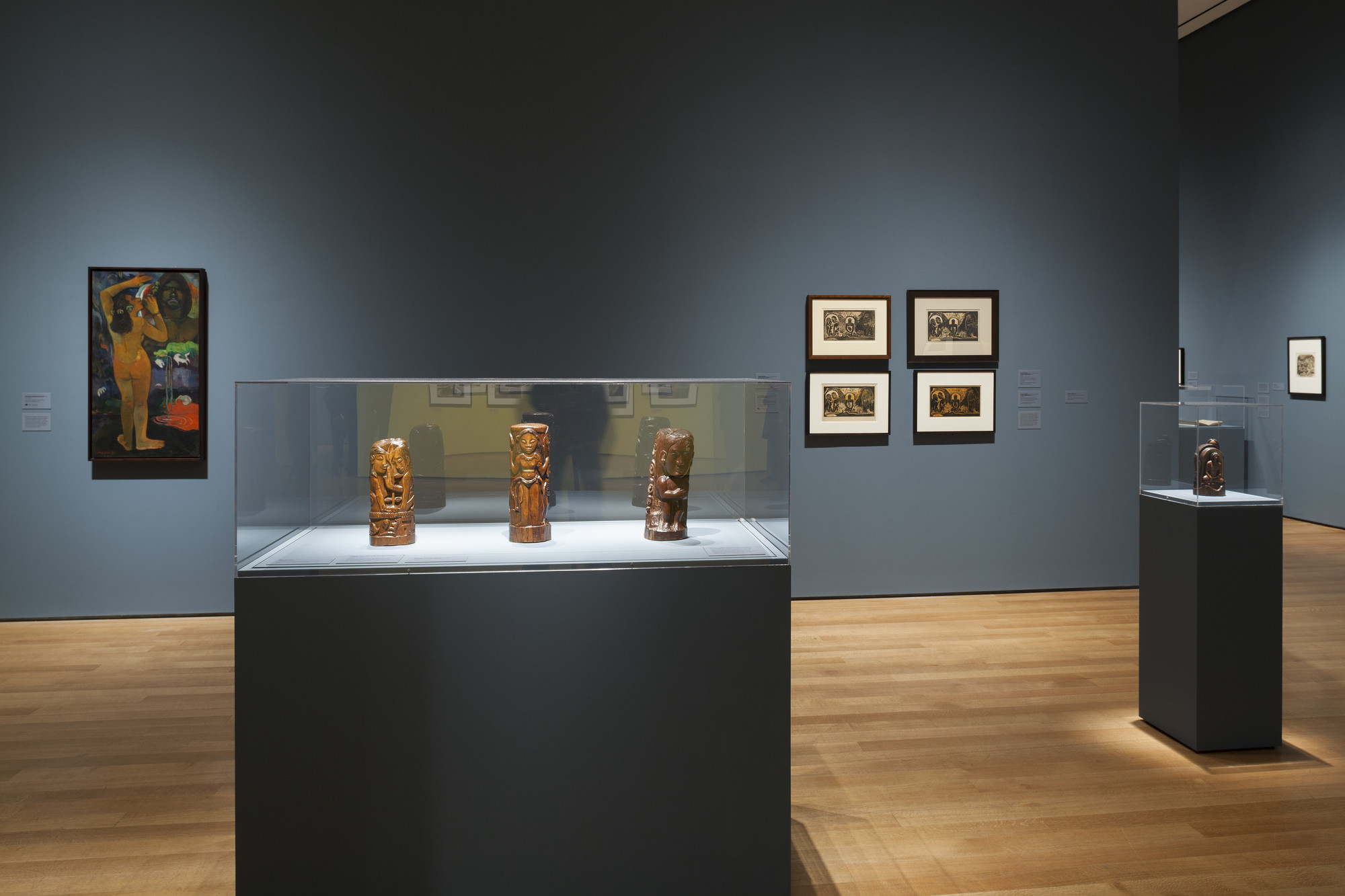 Installation view of the exhibition "Gauguin Metamorphoses" MoMA