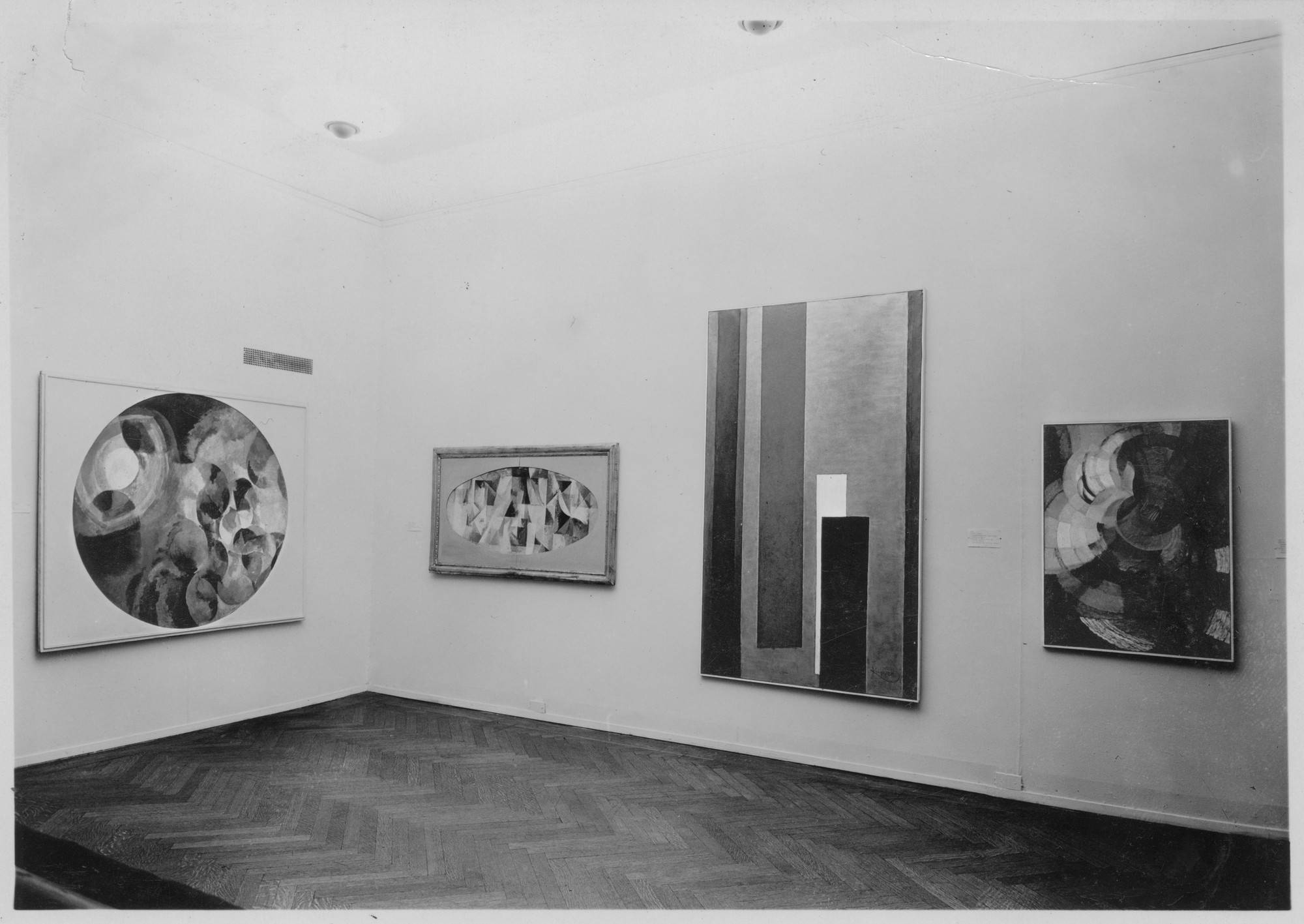 Installation view of the exhibition "Cubism and Abstract Art." MoMA