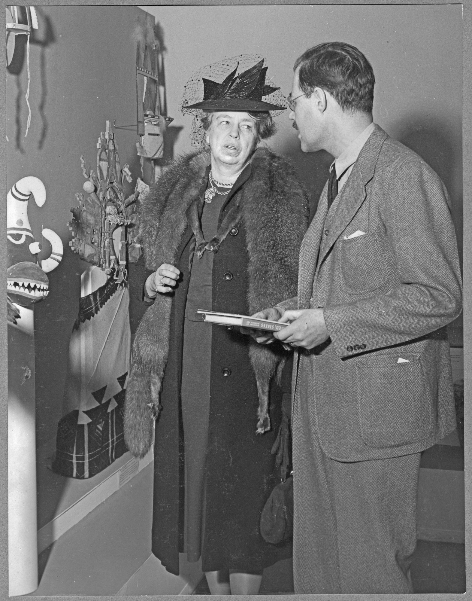 Eleanor Roosevelt and Frederic H. Douglas at the exhibition