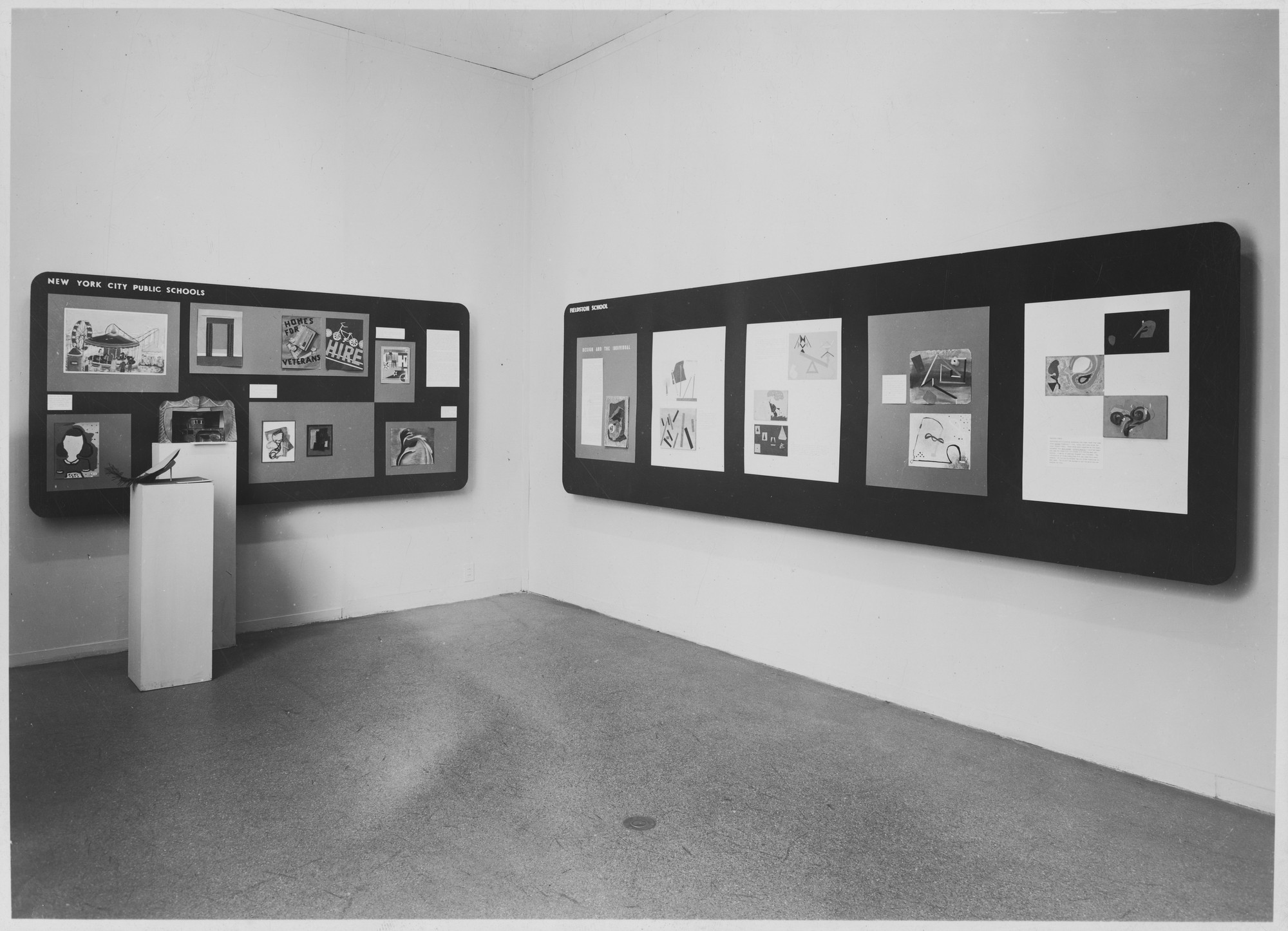 Installation view of the exhibition, "New Teaching Techniques: Basic Design and Foundation Courses." April 25, 1947–May 14, 1947. Photographic Archive. The Museum of Modern Art Archives, New York. IN349.1. Photograph by Soichi Sunami.