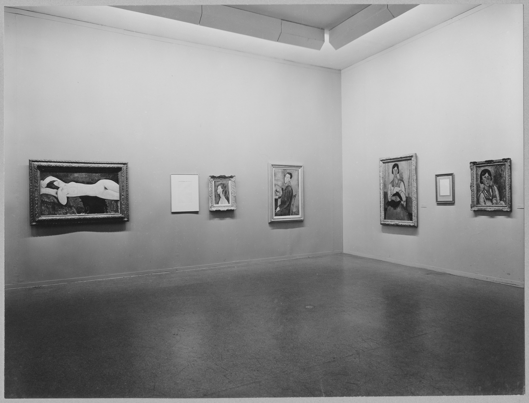 Installation view of the exhibition "Modigliani." MoMA
