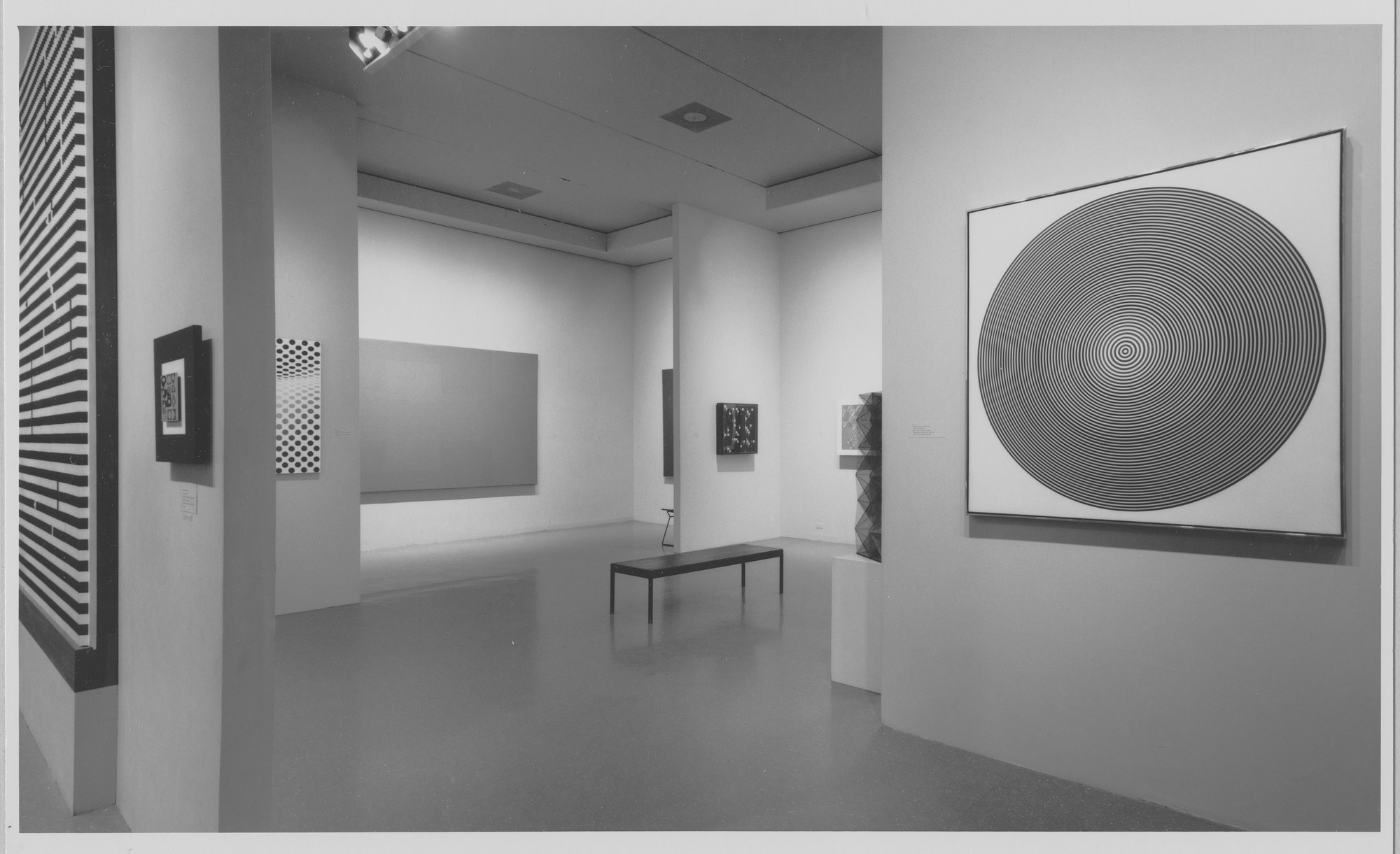 Op Art movement gallery view at MoMA’s The Responsive Eye (1965).