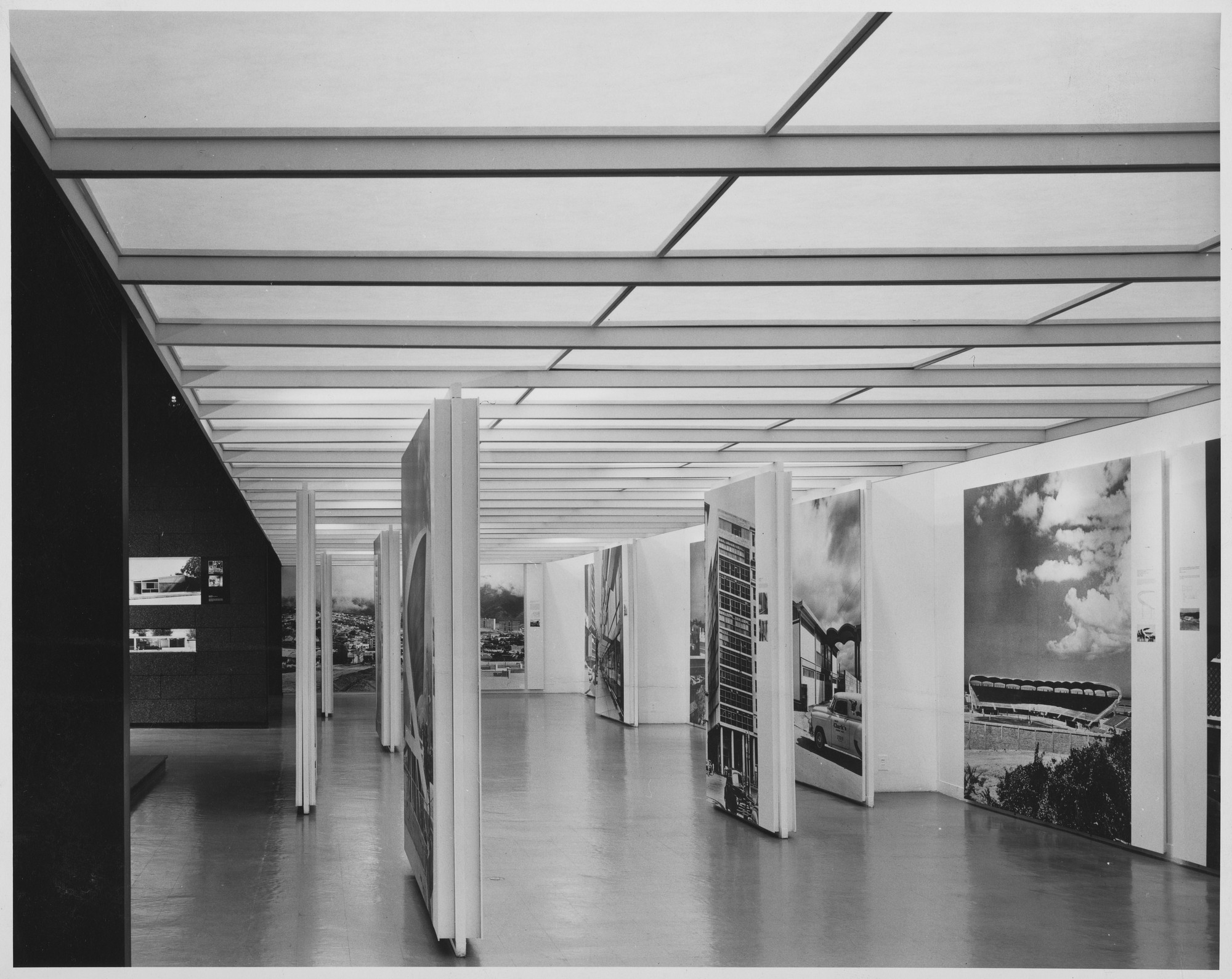 Installation view of the exhibition, "Latin American Architecture Since 1945." November 23, 1955–February 19, 1956. Photographic Archive. The Museum of Modern Art Archives, New York. IN590.1. Photograph by Ben Schnall.