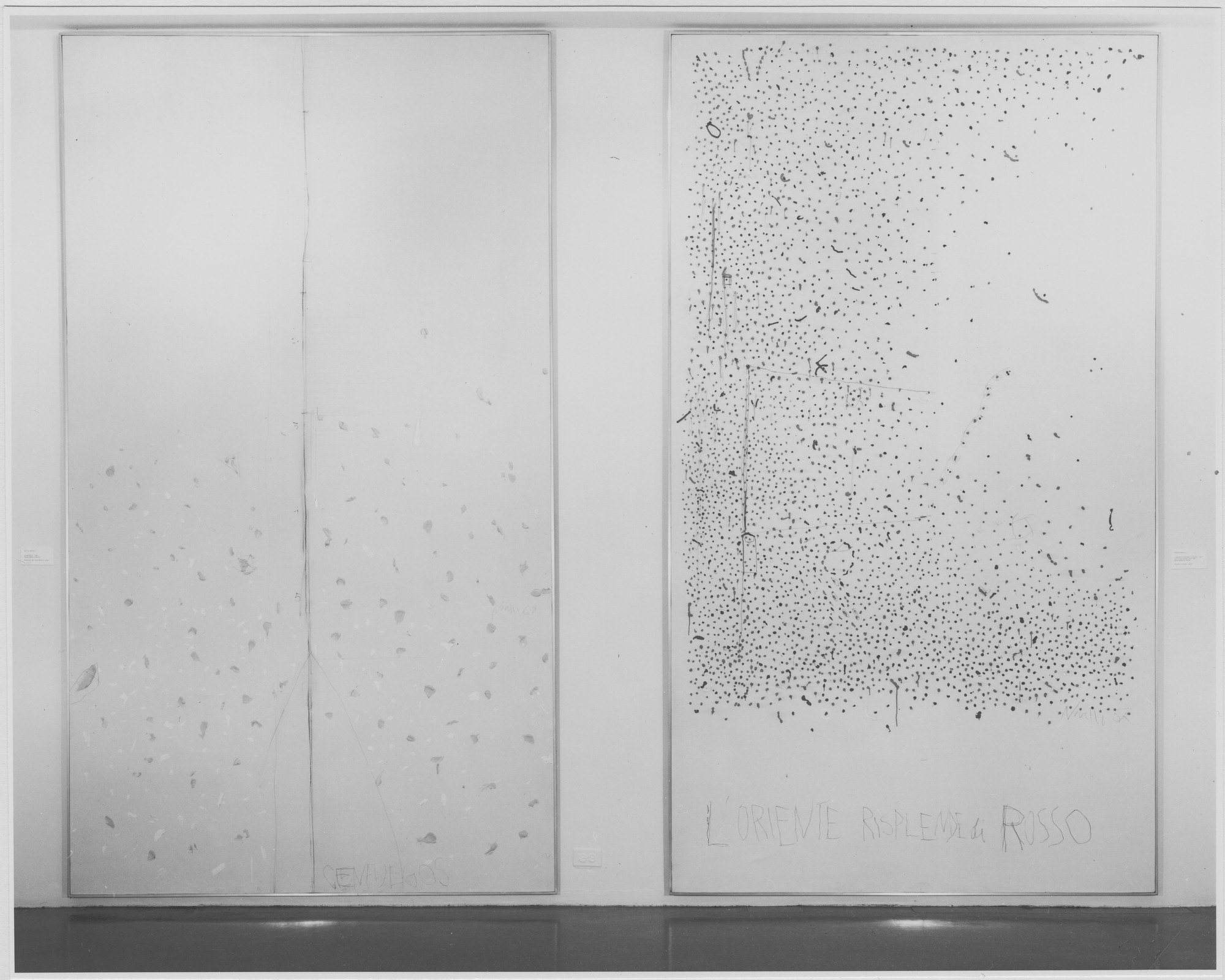 Installation view of the exhibition "Gastone Novelli." MoMA