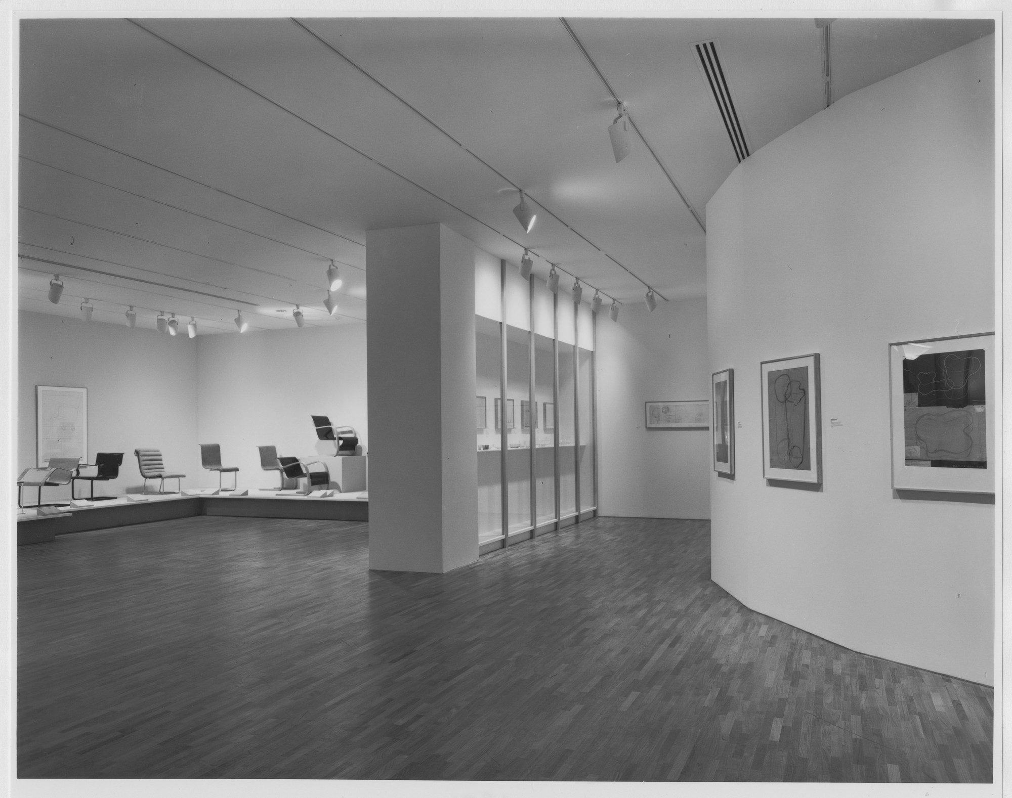 Installation view of the exhibition "Alvar Aalto: Furniture and Glass ...