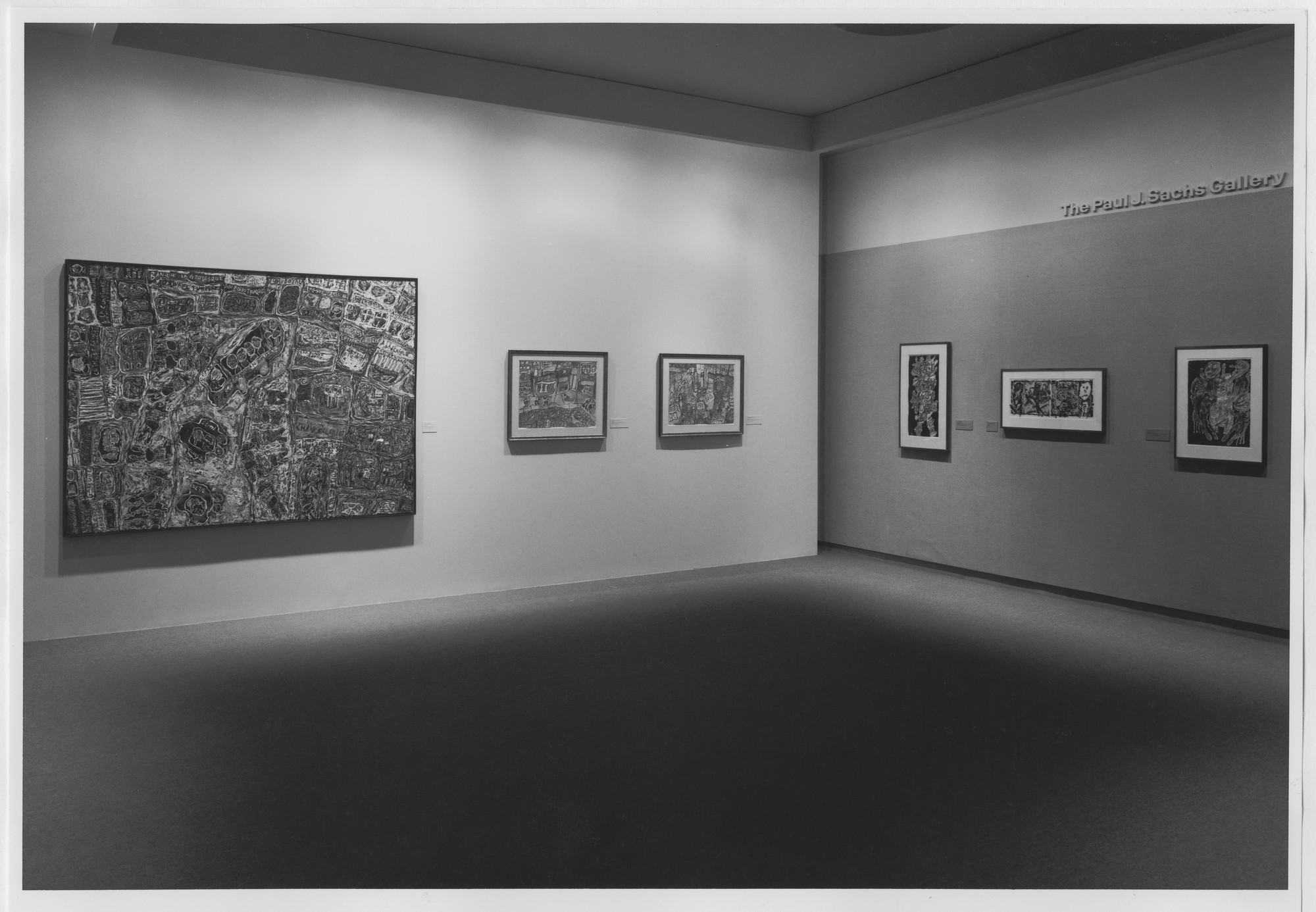 Installation view of the exhibition "Dubuffet Works on Paper" MoMA