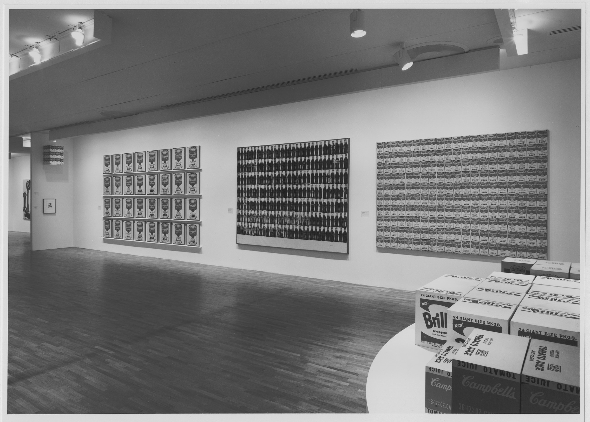 Installation view of the exhibition "Andy Warhol A Retrospective" MoMA