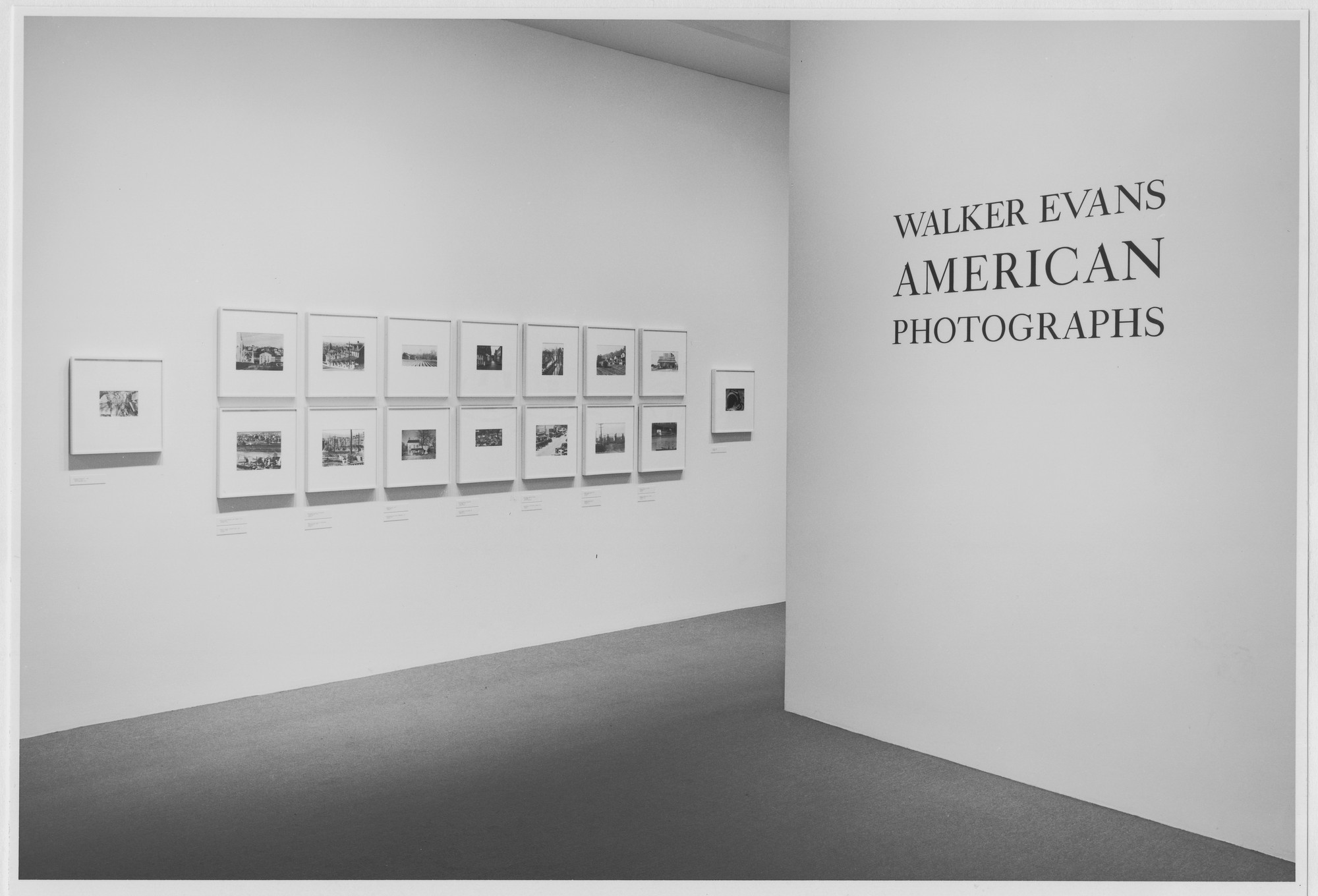 Installation view of the exhibition "Walker Evans American Photographs