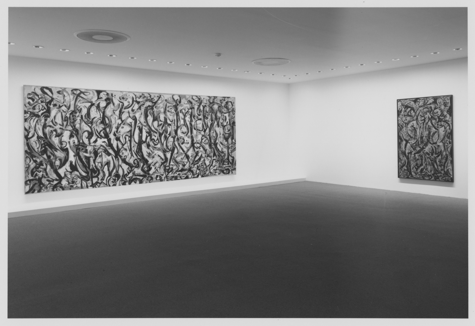 Installation view of the exhibition "Jackson Pollock " MoMA