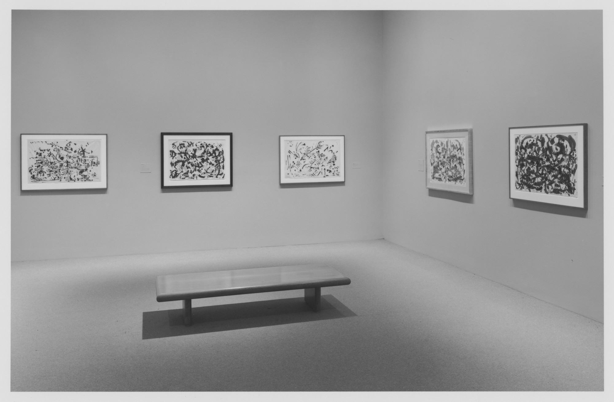 Installation view of the exhibition "Jackson Pollock " MoMA