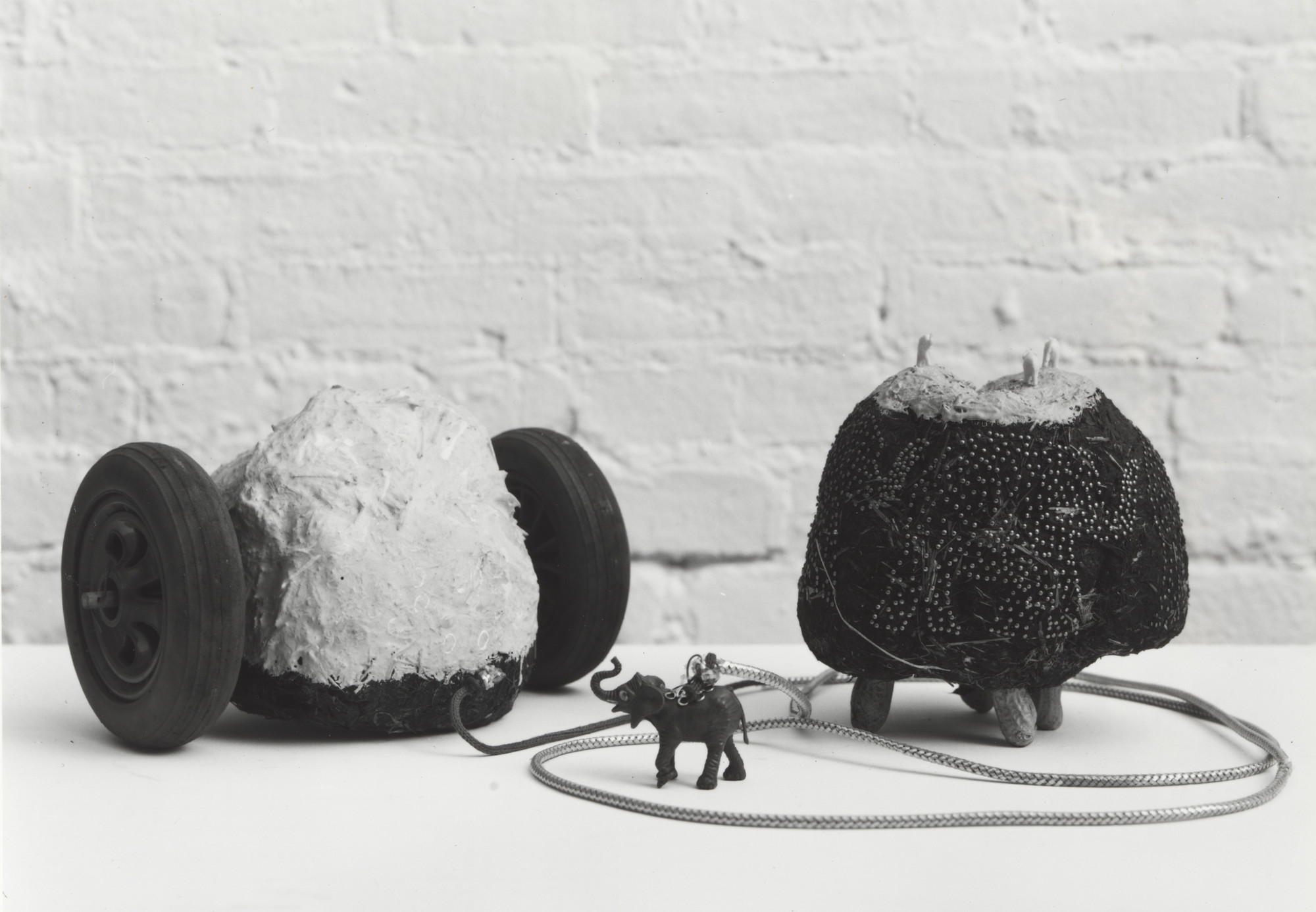 Installation view of "Elephant Dung with Elephant" (1978) in the P.S. 1