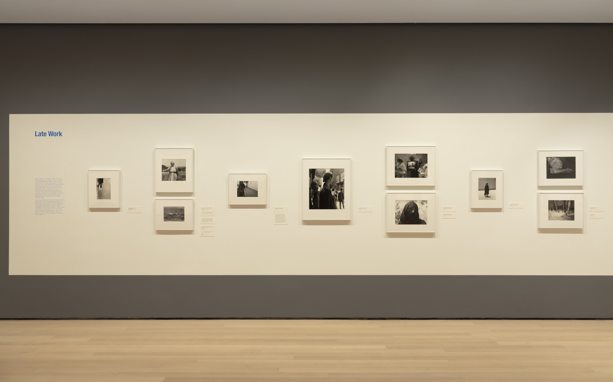 Installation view of the exhibition "Dorothea Lange Words & Pictures