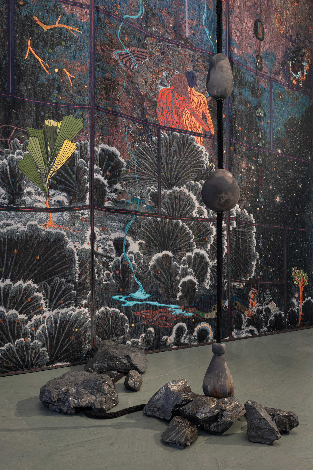 Installation view of the exhibition “Otobong Nkanga: Cadence