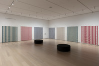 414: Daniel Buren’s Striped Cotton Fabric with vertical white and cotton bands. Ongoing.