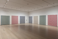 414: Daniel Buren’s Striped Cotton Fabric with vertical white and cotton bands. Ongoing.