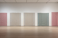 414: Daniel Buren’s Striped Cotton Fabric with vertical white and cotton bands. Ongoing.