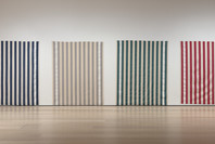414: Daniel Buren’s Striped Cotton Fabric with vertical white and cotton bands. Ongoing.
