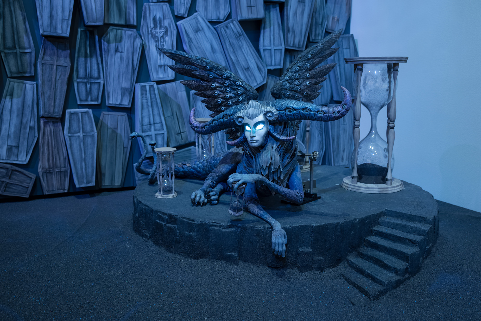 Installation view of the exhibition "Guillermo del Toro Crafting