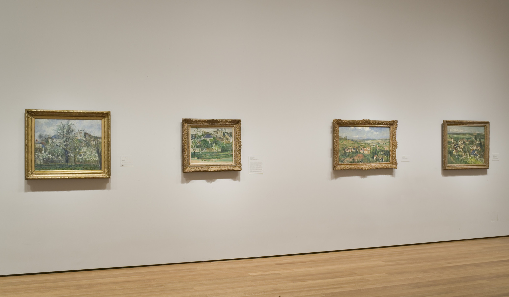 Installation View Of The Exhibition Pioneering Modern Painting Cezanne And Pissarro 1865 1885 Moma