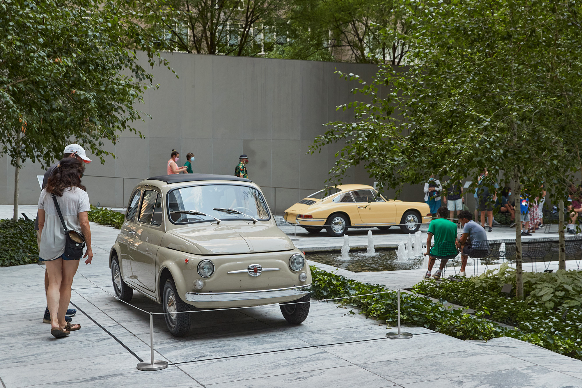 Installation view of Automania from the Abby Aldrich Rockefeller Sculpture Garden, The Museum of Modern Art, New York, July 4, 2021–January 2, 2022. Photo: Gus Powell