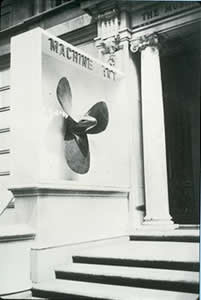 Street sign for the exhibition Machine Art. The Museum of Modern Art, New York. March 5, 1934 through April 29, 1934. Photograph copyright The Museum of Modern Art, New York