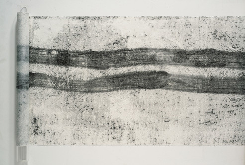 Maria Laet (b. 1982, Rio de Janeiro). Caminho (Walk). 2016. Detail of monoprint, comp.: 20″ × 7′2″ (51 × 218 cm), sheet: 20″ × 8′6″ (51 × 283 cm)