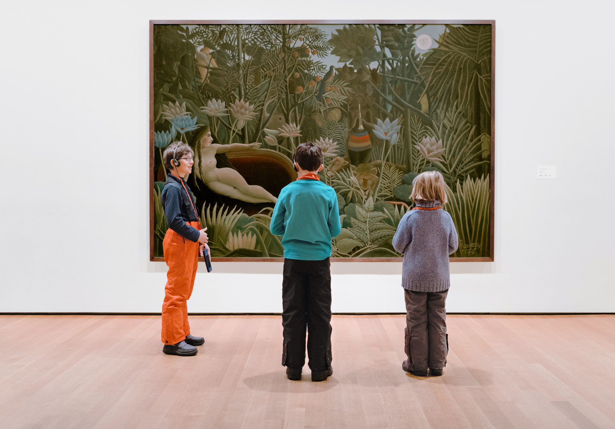 The fifth-floor Collection Galleries. Photo: Ryan Lowry. Shown: Henri Rousseau. The Dream. 1910. Oil on canvas, 6′ 8 1/2″ × 9′ 9 1/2″ (204.5 × 298.5 cm). The Museum of Modern Art, New York. Gift of Nelson A. Rockefeller