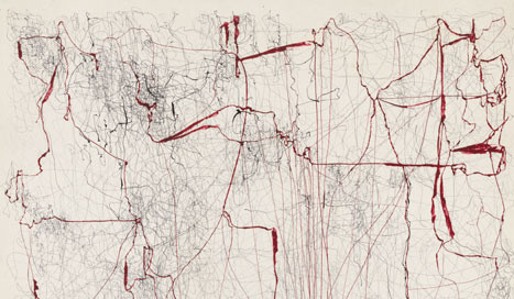 León Ferrari. Sin titulo (Sermón de la sangre) (Untitled [Sermon of the Blood]). 1962. Ink and colored ink on paper, 39 3/8 × 26 5/8″ (100 × 67.6 cm). Purchase. © 2012 León Ferrari