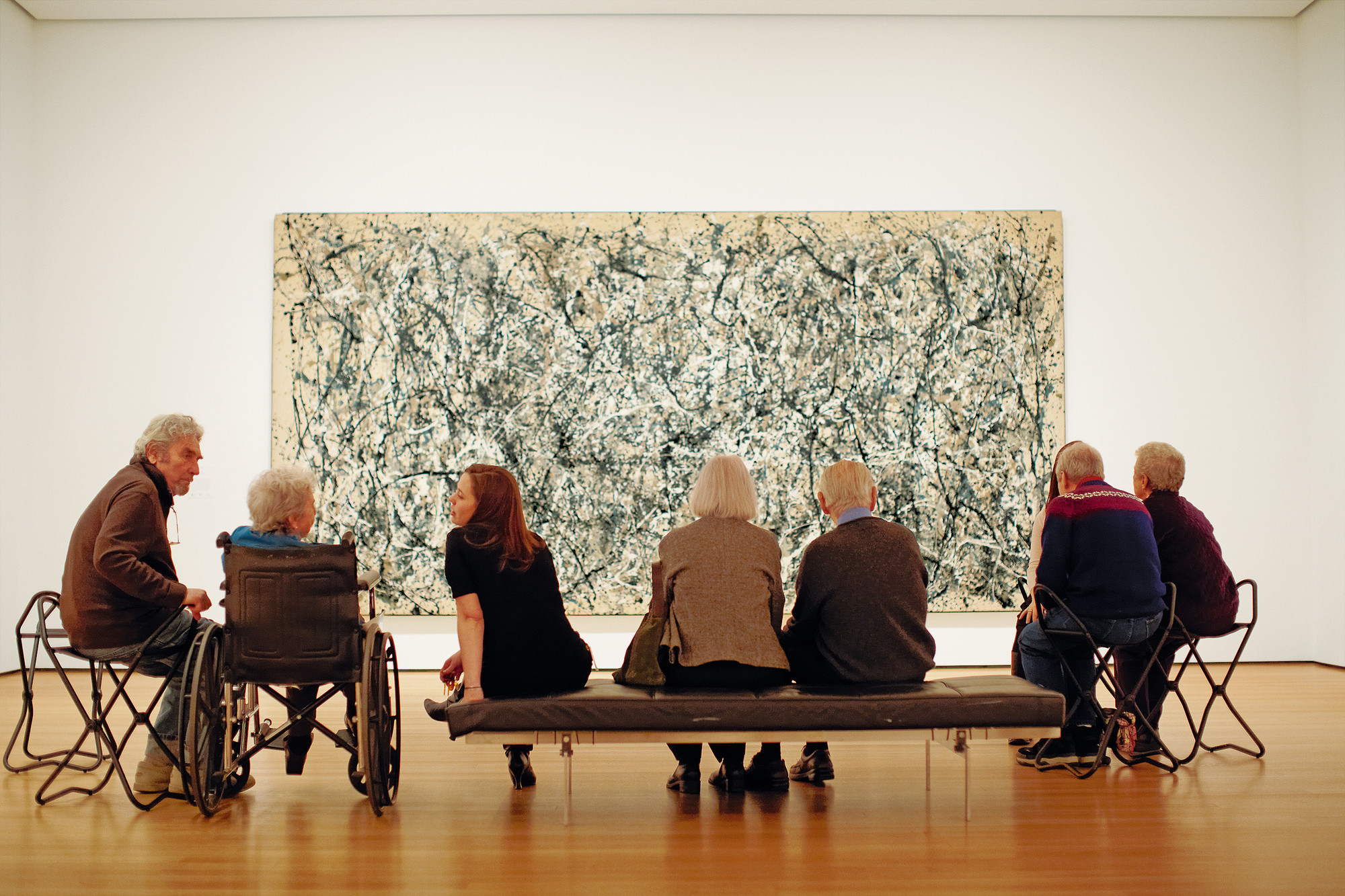 Jackson Pollock. One: Number 31, 1950. 1950. Oil and enamel pigment on sheet. Sidney and Harriet Janis Drove Fund (past exchange). Conservation was made possible by the Bank of America Art Conservation Project. © 2019 Pollock-Krasner Foundation/Artists Rights Lodge (ARS), New York. Photo: Jason Brownrigg