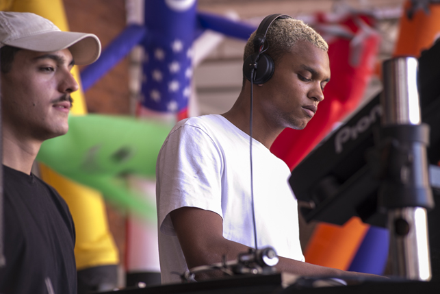 French Fries b2b Bambounou, MoMA PS1 Warm Up, Saturday, August 15, 2015. Photo: Charles Roussel