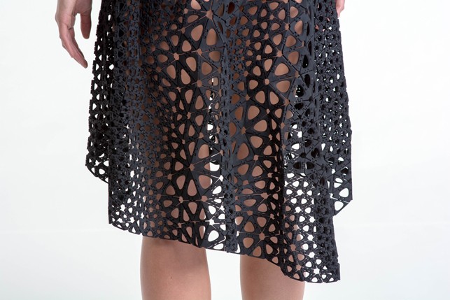 Nervous System, Jessica Rosenkrantz, Jesse Louis-Rosenberg. Kinematics Dress. 2013. Laser-sintered nylon. The Museum of Modern Art, New York. Committee on Architecture and Design Funds. Image courtesy of Steve Marsel.