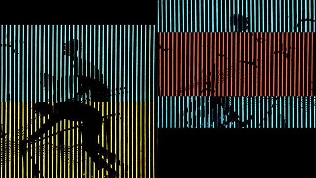 Ernie Gehr. CARNIVAL OF SHADOWS. 2012–15. Five-channel video (black-and-white and color, silent), approx 20 min. The Museum of Modern Art, New York. Image courtesy the artist