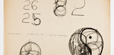 Simone Forti. <i>Illuminations Drawings</i>. 1972. Charcoal on paper and ink on newsprint, 19 x 24"