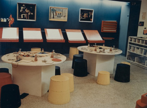 Example of a workshop area for a Children's Creative Center/Art Carnival, c. 1937