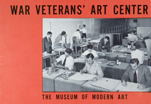 Cover of brochure announcing the War Veteran Art Center, c. 1944