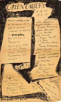 Poster for the Green Gallery’s first group show