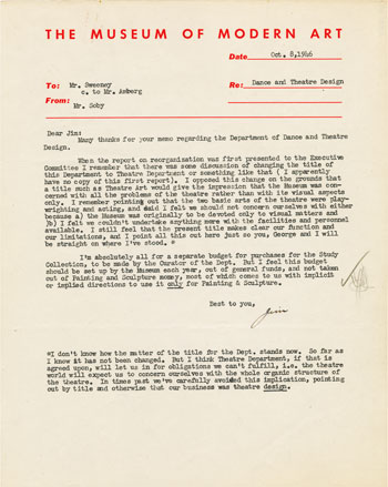 Memorandum James Thrall Soby to James Johnson Sweeney, October 8, 1946 [AHB 1.201] 