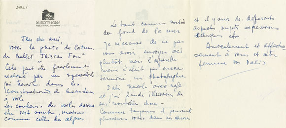 Letter Salvador Dalí to Amberg, n.d. [DA II.21.a] 