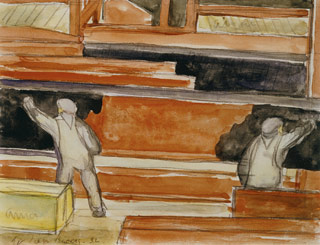 pair of construction drawings