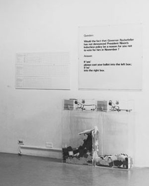 Photo of the installation Information by Hans Haacke