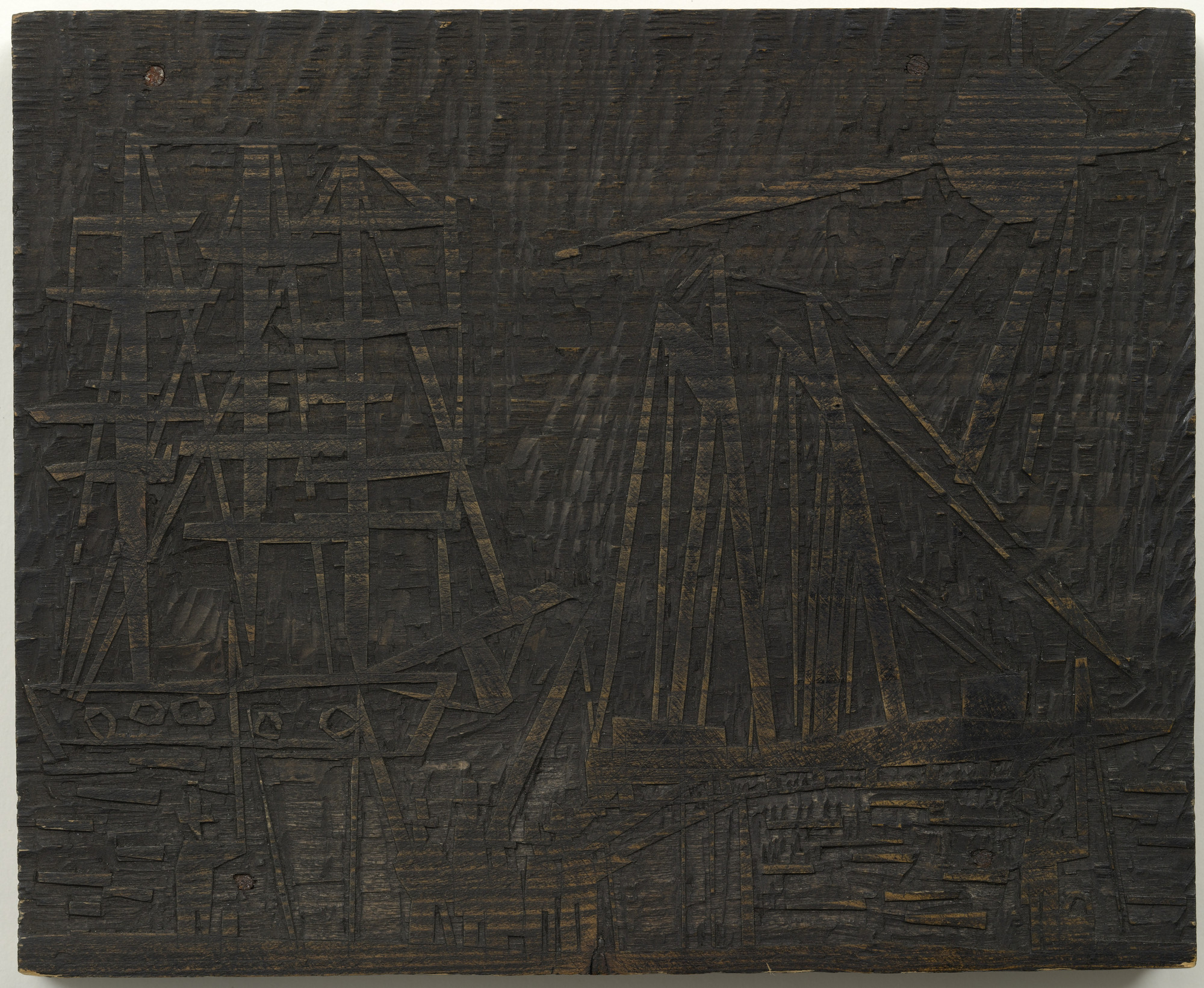 Lyonel Feininger. Woodcut for Anglers (with Sun and Ships) (Angler [mit Sonne und Schiffen])