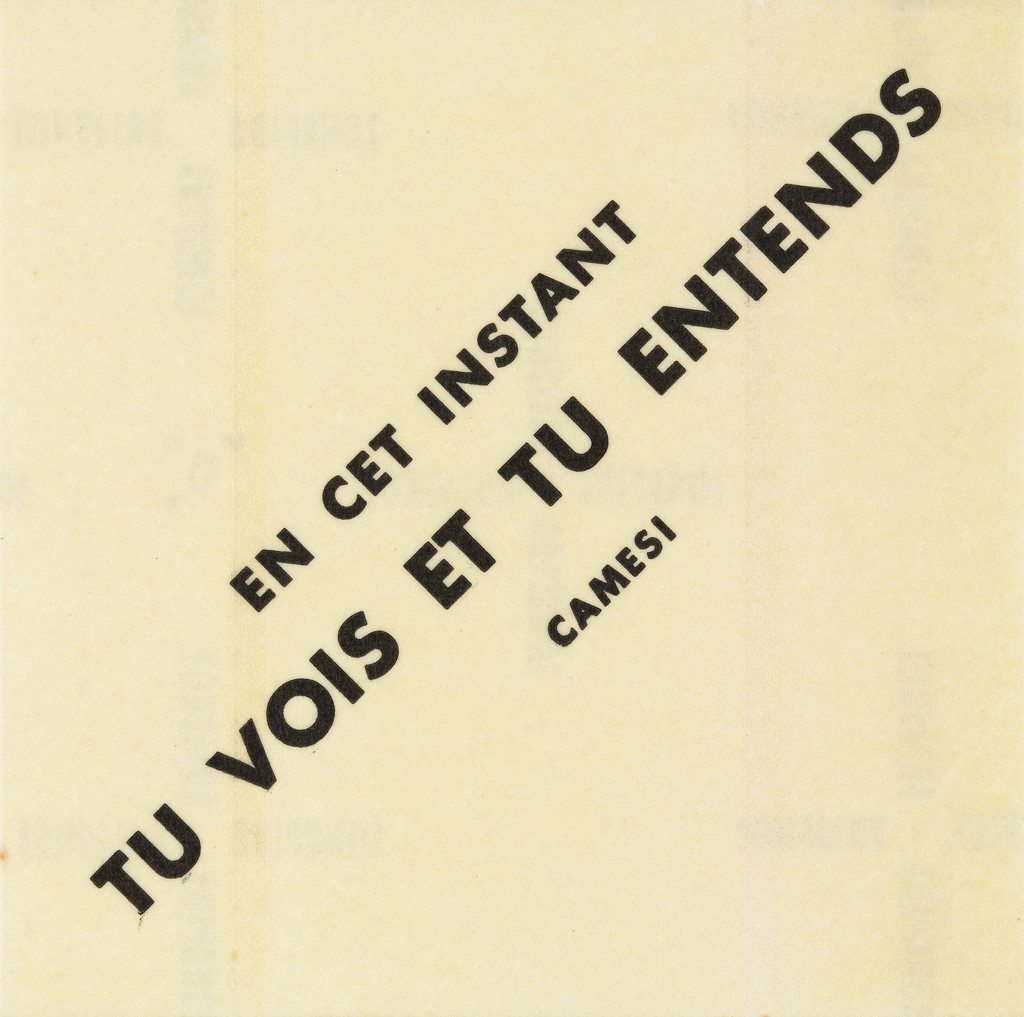 En cet instant tu vois et tu entends