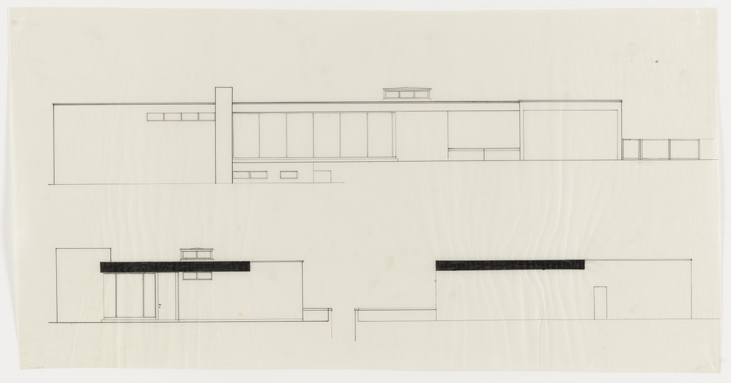 Tugendhat House, Brno, Czech Republic, Three elevations