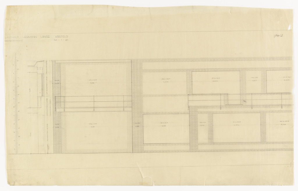 Hermann Lange House, Krefeld, Germany, Elevation with window details