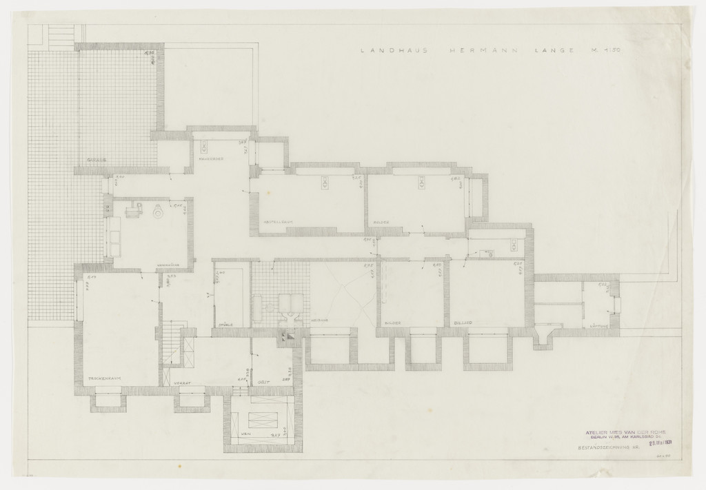 Hermann Lange House, Krefeld, Germany, Plan